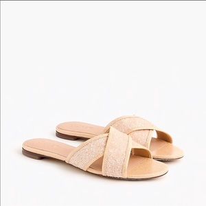 Jcrew Champagne glitter mule sandals - NWT